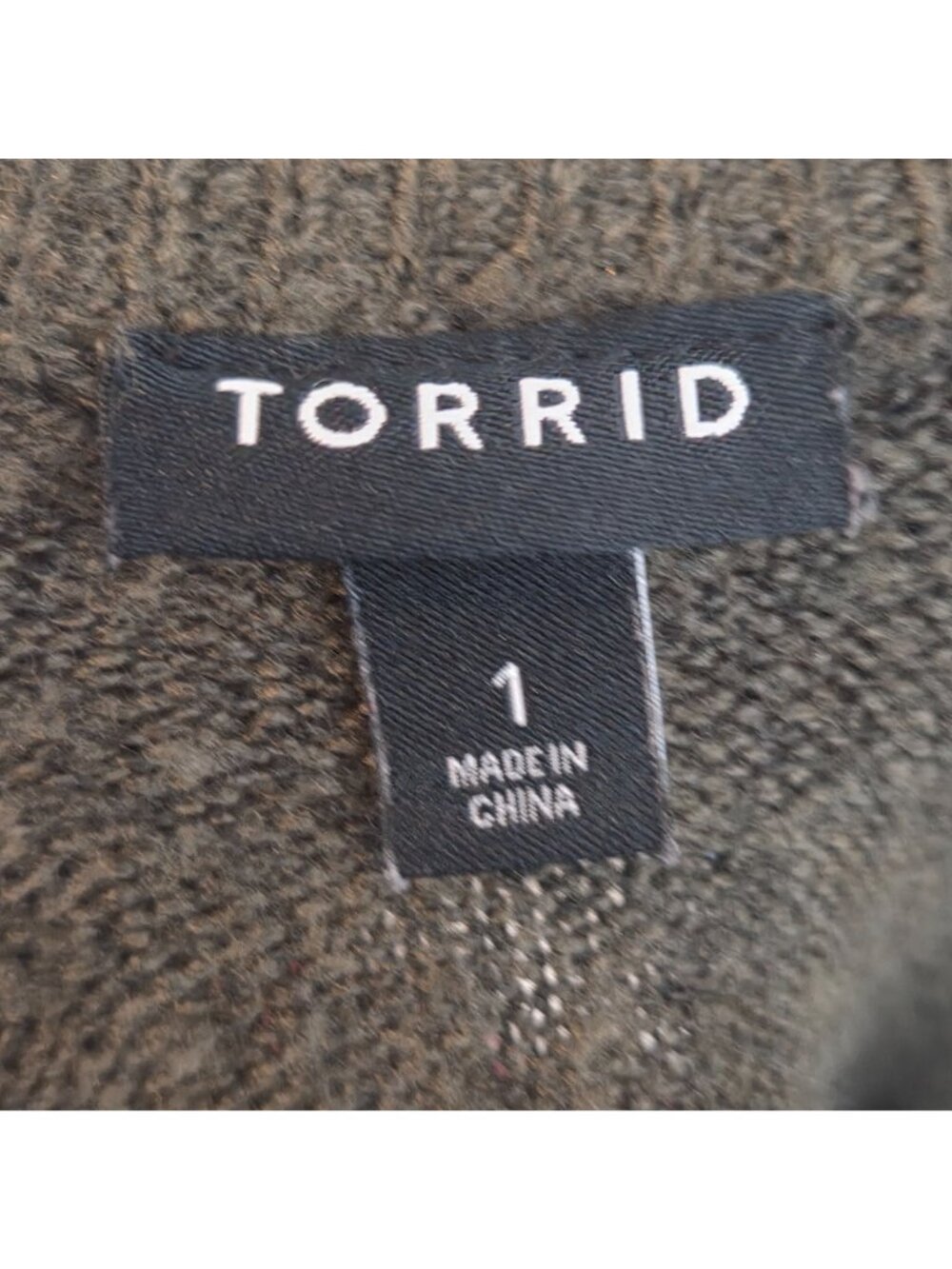 Torrid Olive Green Oversized Textured Knit Cardigan Plus Size Cozy Boho 1X - Picture 7 of 9